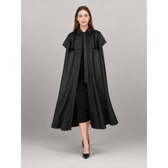 Black Dress with Cape and Short Sleeves