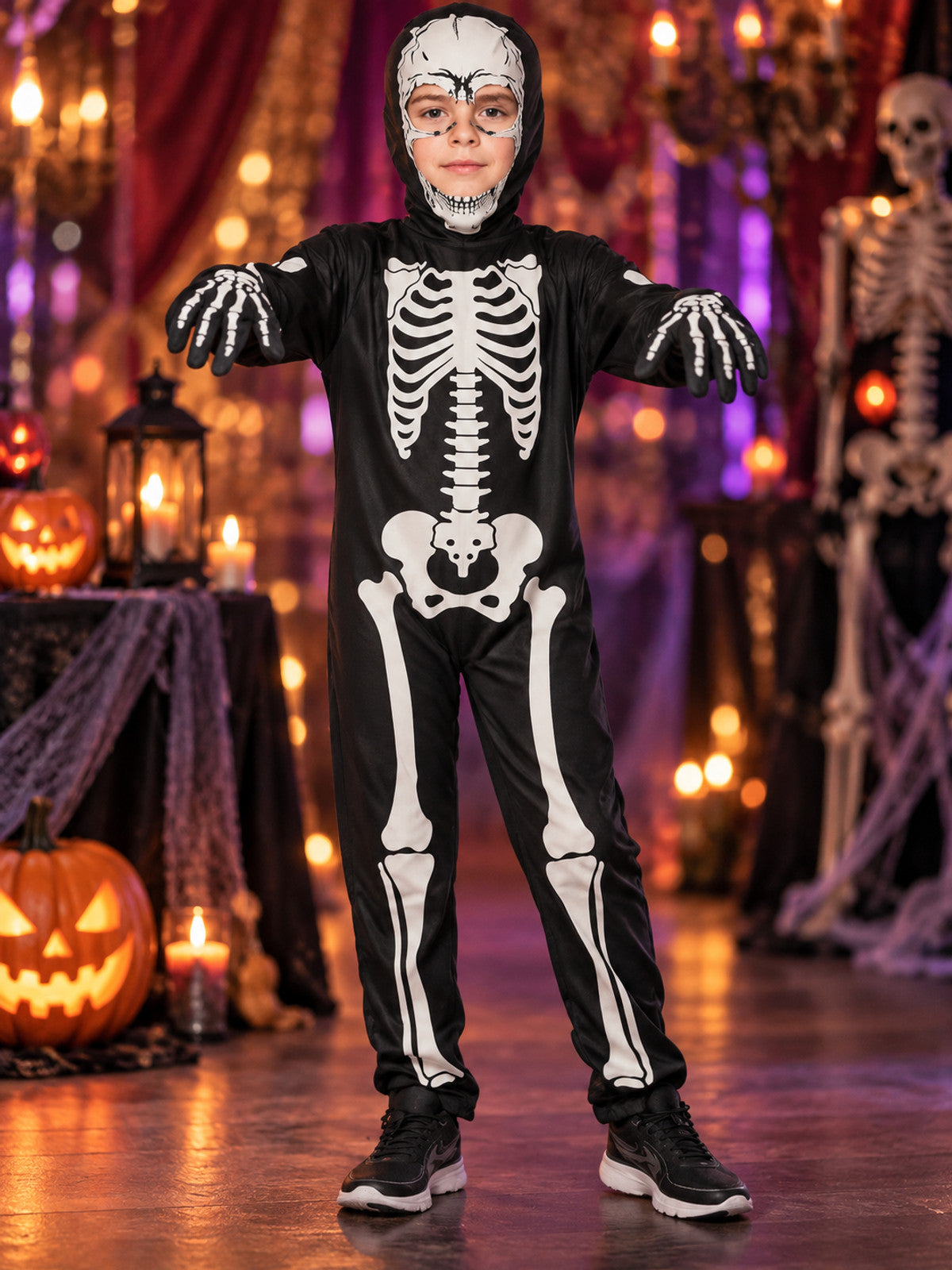 Kids' Glow-in-the-Dark Skeleton Costume