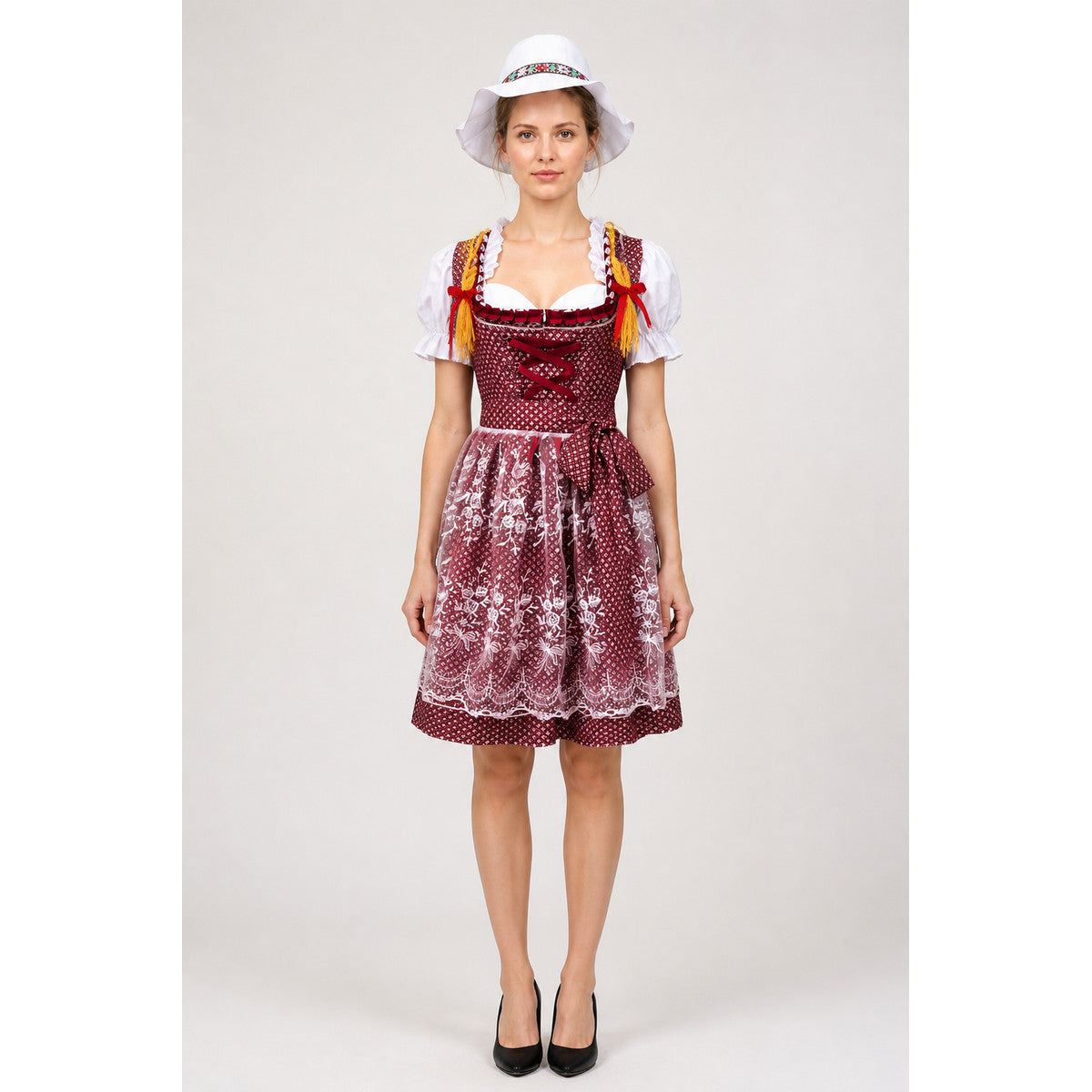 Bavarian Dress with Corset, Apron, and Hat main product view