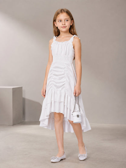 Medieval Ruffle-Trimmed Midi Dress with Straps main product view