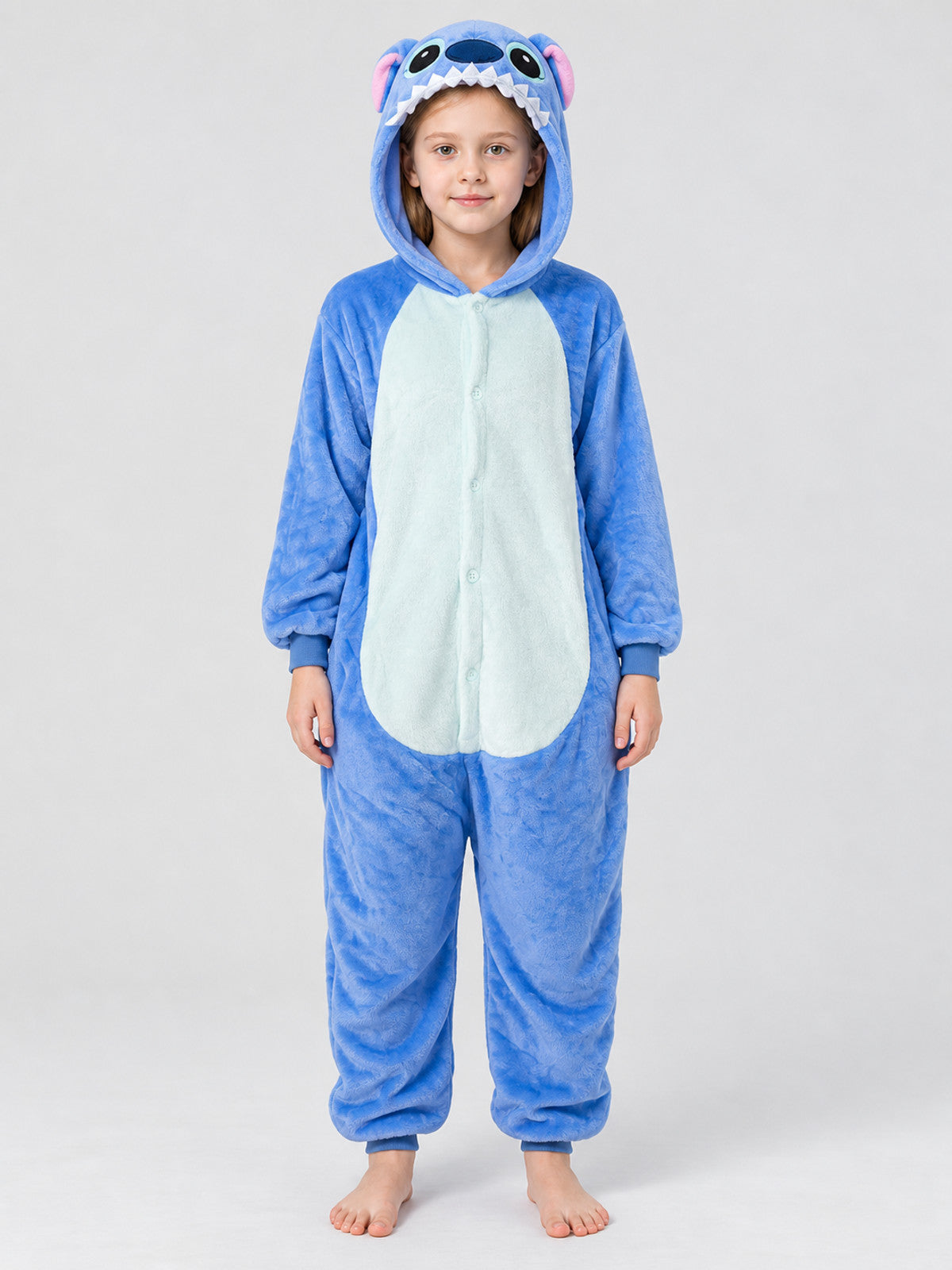 Blue Kigurumi Pajama with Hood and Ears