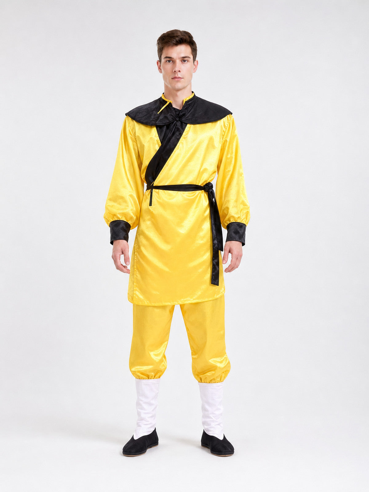 Sun Wukong Cosplay Costume, Yellow Set on-model view