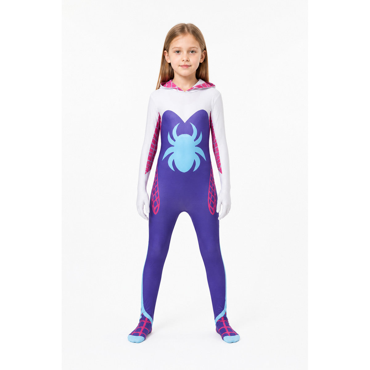 Gwen Stacy Hooded Spider-Web Jumpsuit main product view