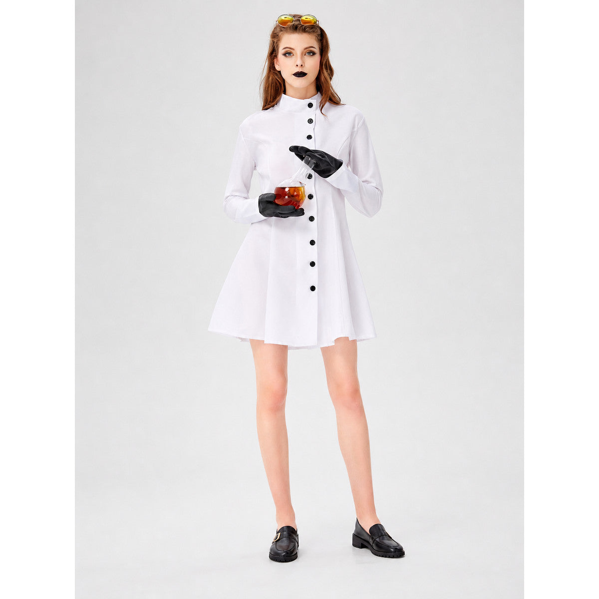 Halloween cosplay costume dress with buttons