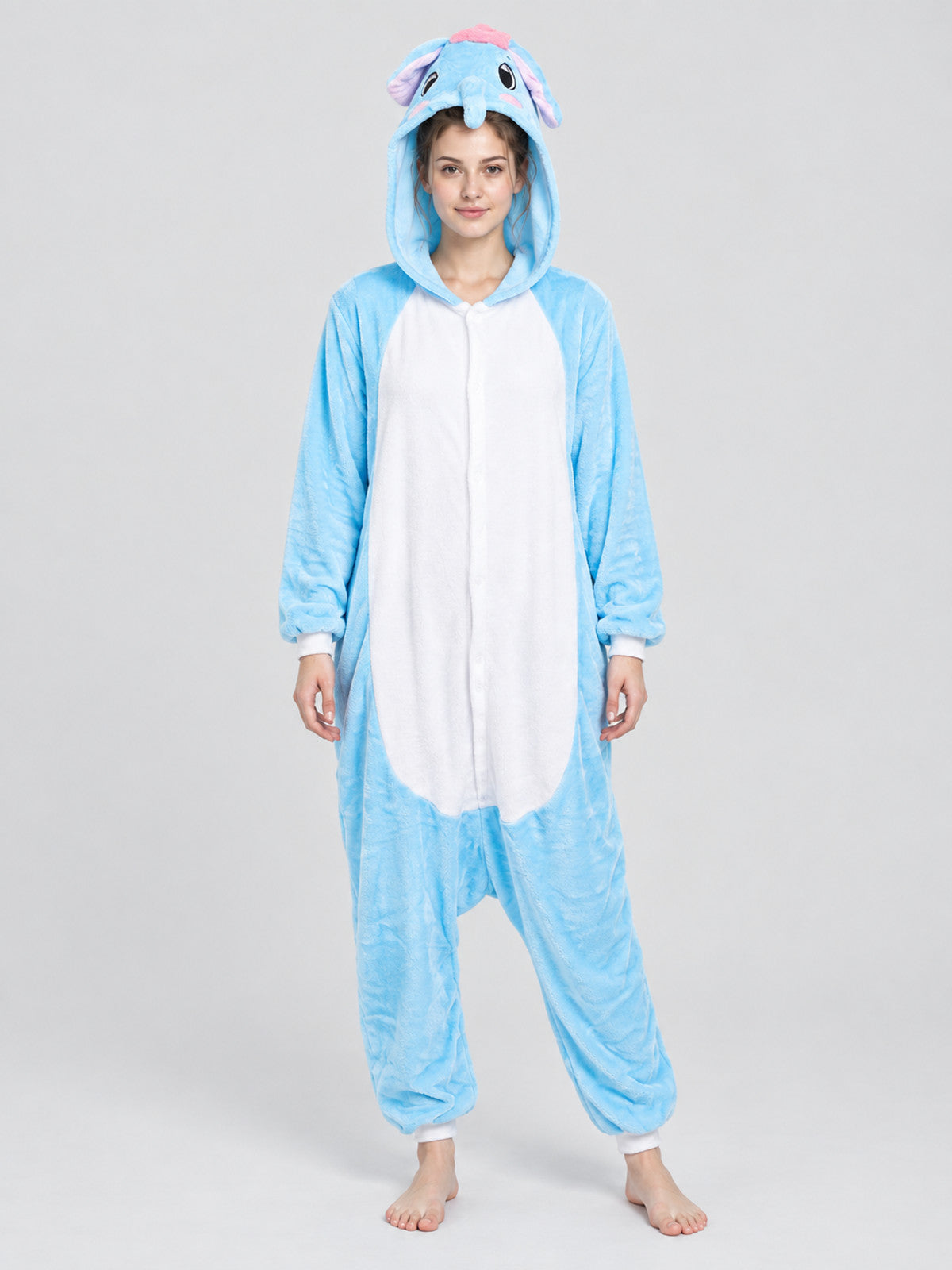 Pajama Jumpsuit with Sea Lion Face on the Hood