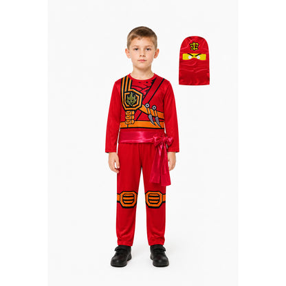 Red Ninja Jumpsuit Costume with Mask main product view
