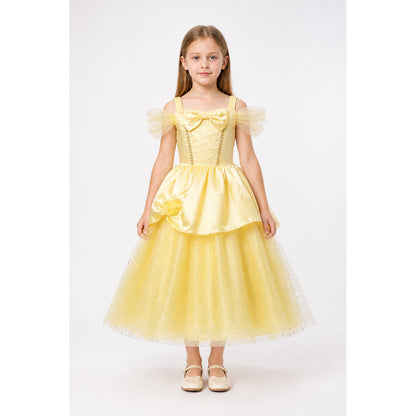 Yellow Princess Costume Dress with Sequins and Roses main product view