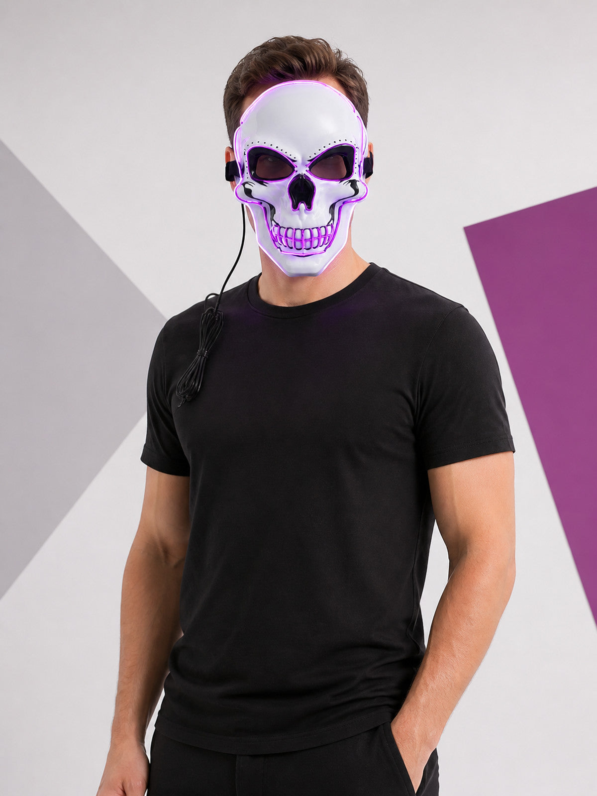 Carnival Skull Mask with Purple Lighting
