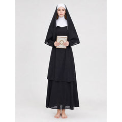 This nun costume is designed for an expressive themed look and is suitable