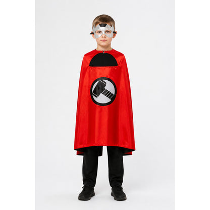 Red Cape with a Round Emblem and Ties main product view