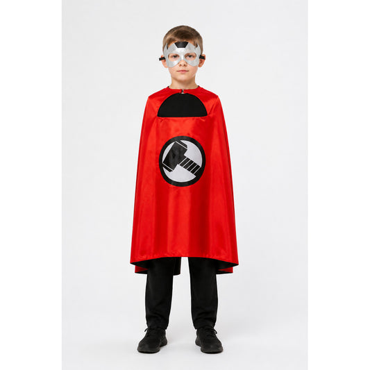 Red Cape with a Round Emblem and Ties main product view