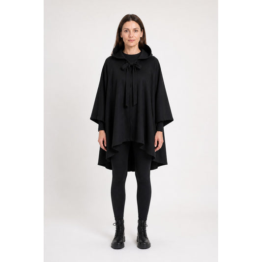 Black Hooded Cape for Halloween main product view
