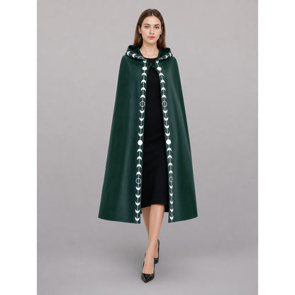 Green Carnival Hooded Cloak for Cosplay front view
