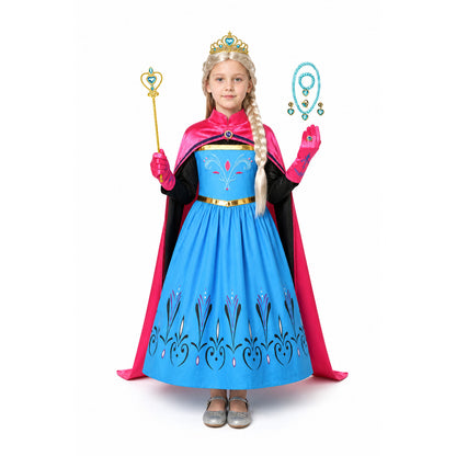 Princess Costume with Cape and Crown for Halloween main product view