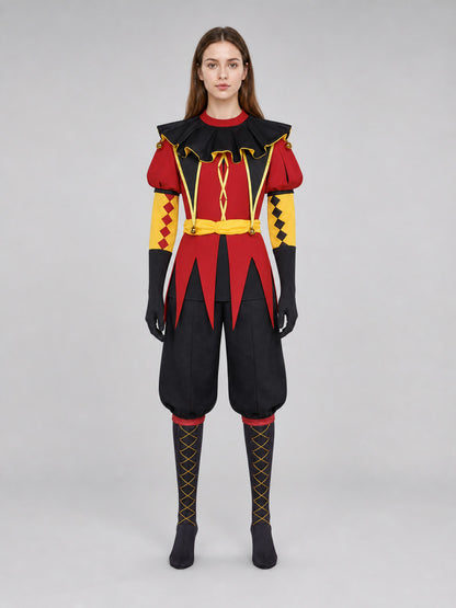 Jester Costume with Mask and Hat front view