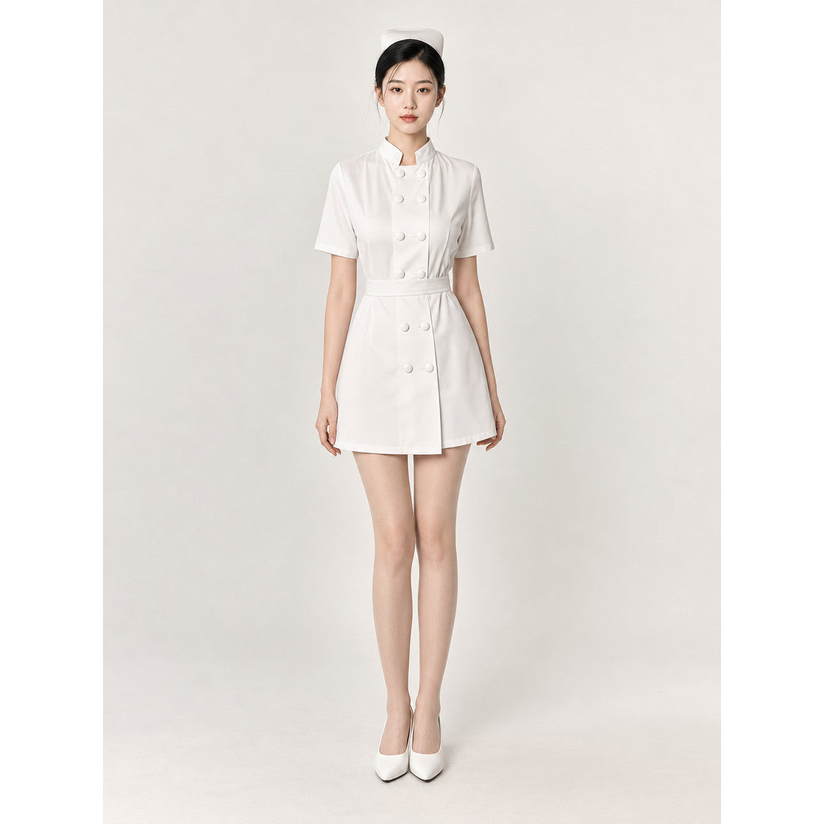 Mini Nurse Costume with Collar and Belt