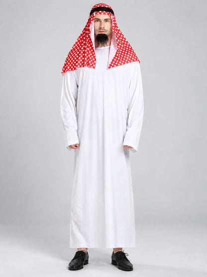 Carnival Costume with Polka-Dot Scarf and Beard