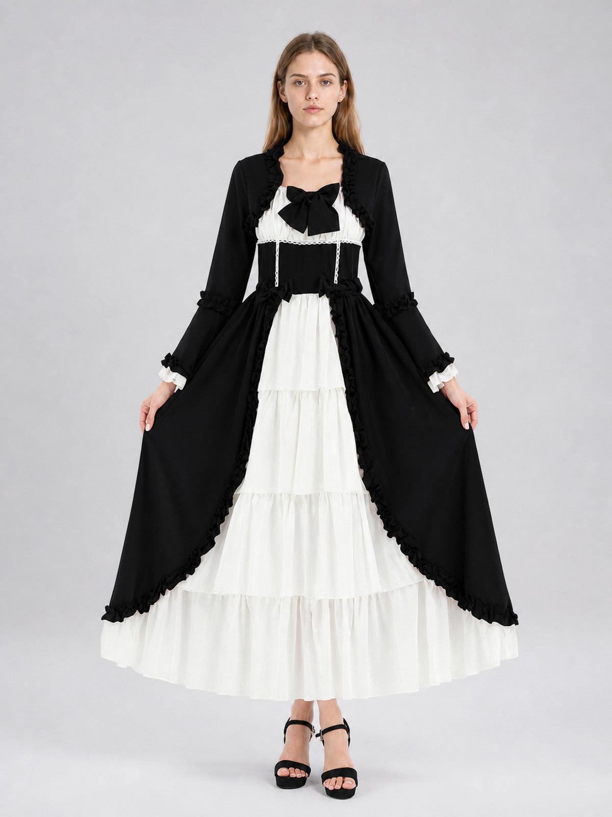 Long Medieval-Style Carnival Dress on-model view