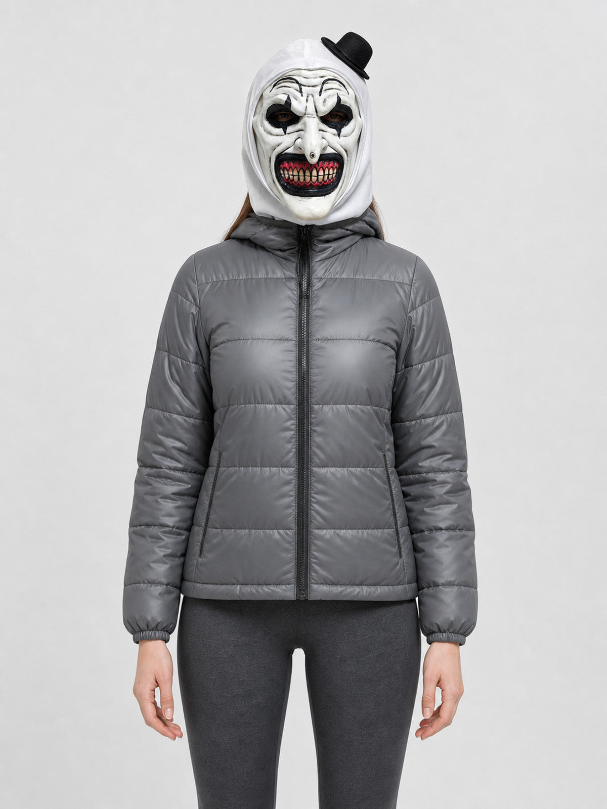 Scary Clown Mask with Hood for Cosplay front view