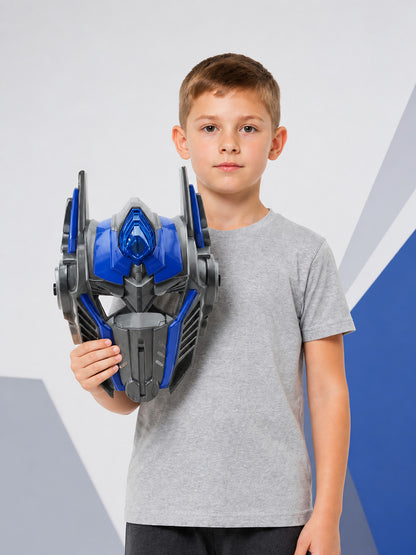Robot Carnival Mask with LED Lights, Blue-Gray