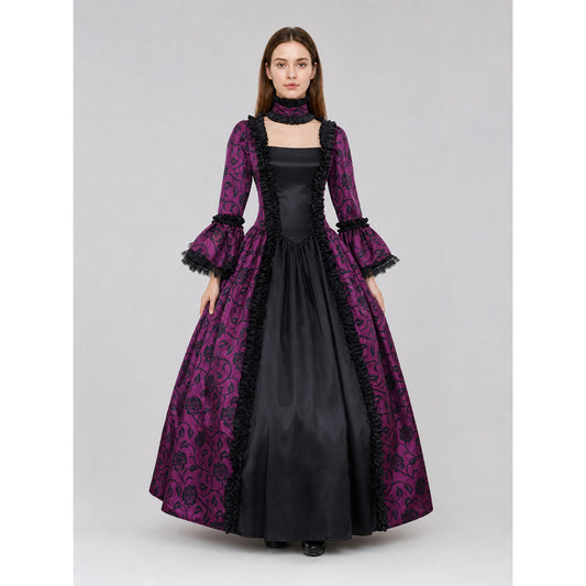 Gothic Victorian Dress with Flared Sleeves