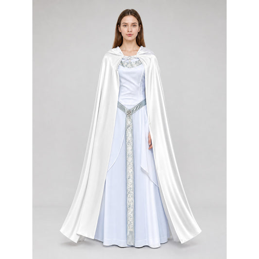 White Hooded Costume Cape, Medieval