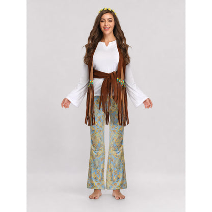 Party Costume: Fringe Vest and Flared Pants on-model view