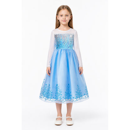 Sequined Carnival Dress with a Full Blue Skirt main product view