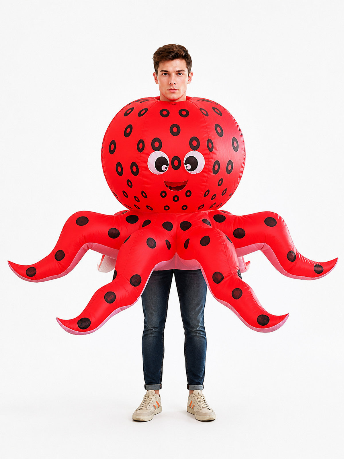 Red Inflatable Octopus Costume, Carnival front view