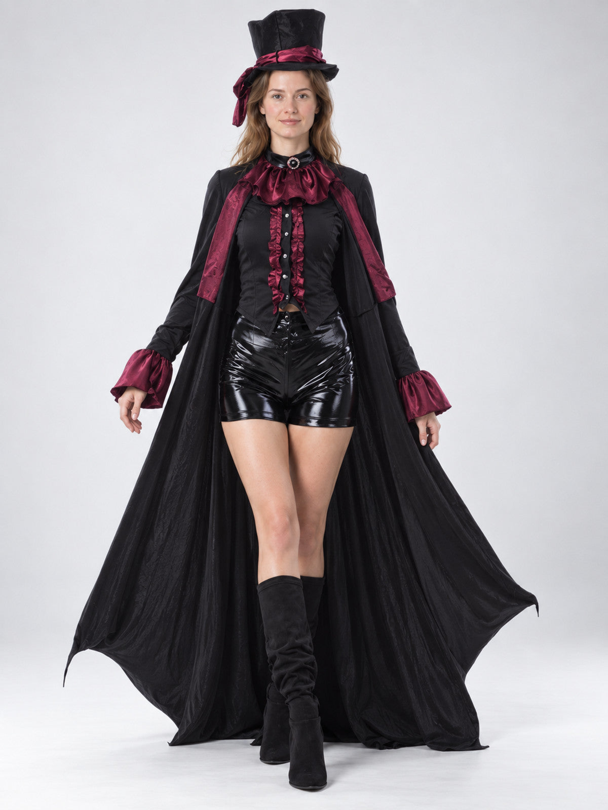 Vampire Costume with Top Hat and Cape