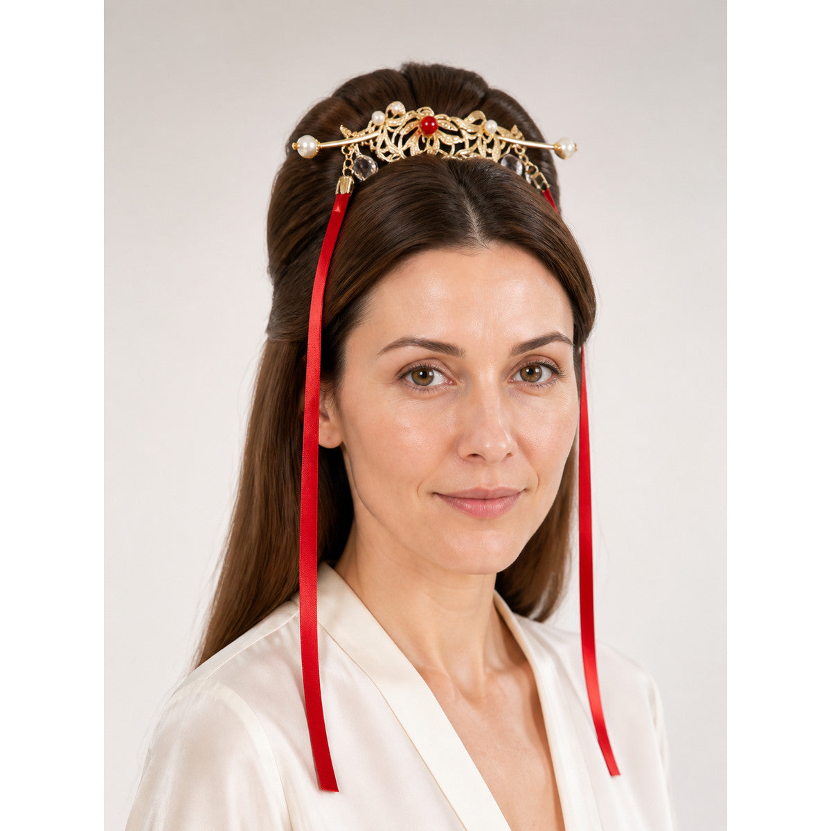 Chinese-Style Carnival Headband with Red Ribbons main product view