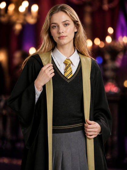 Hufflepuff Hooded Robe for Role-Playing Games and Halloween on-model view