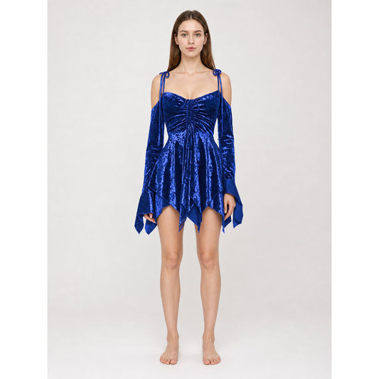 Off-the-Shoulder Dress with an Asymmetrical Hem