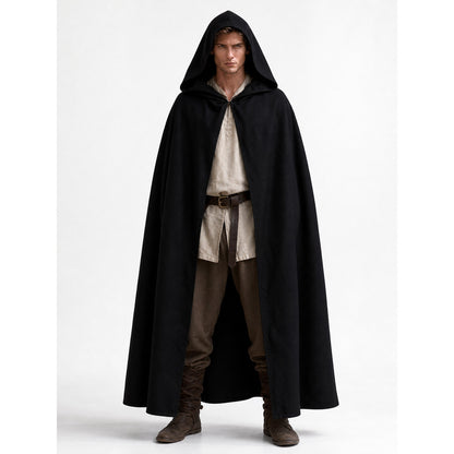 Black hooded carnival cloak, medieval