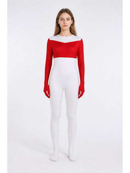 Red and White Cartoon Character Jumpsuit main product view