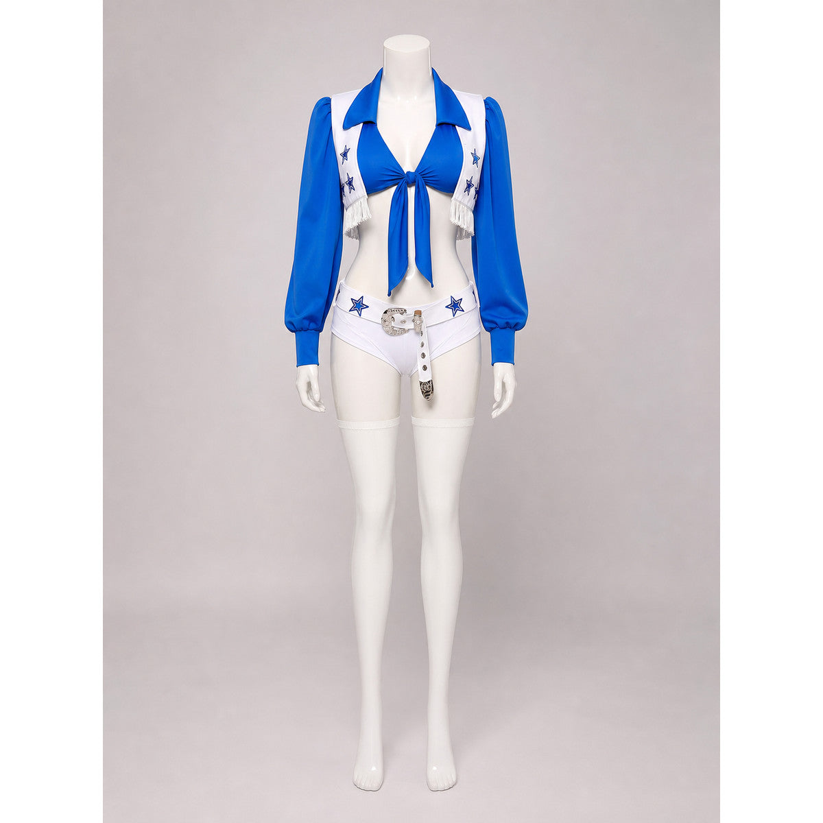 Blue and White Stage Costume with Stars and Fringe