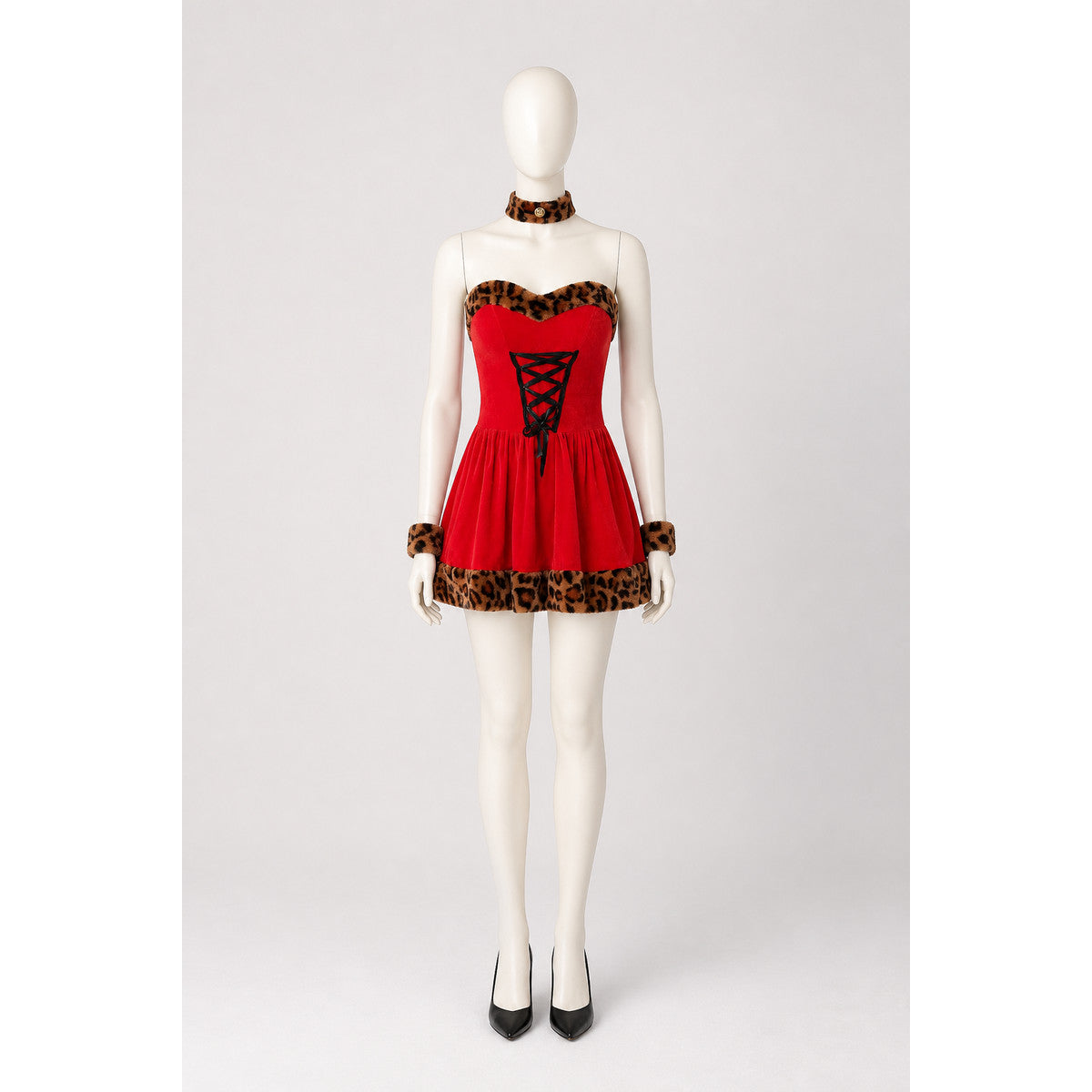 Sleeveless Dress with Leopard Trim main product view