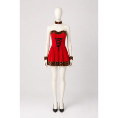 Sleeveless Dress with Leopard Trim