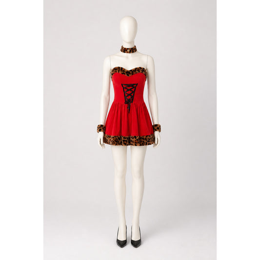 Sleeveless Dress with Leopard Trim main product view