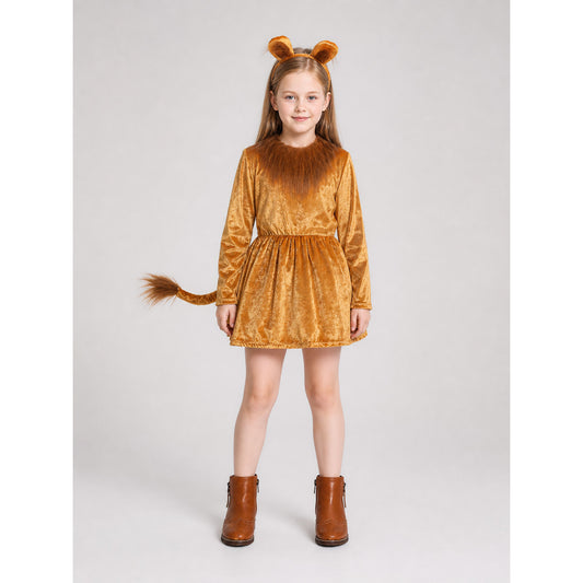 Lion Costume Dress with Ears and Tail