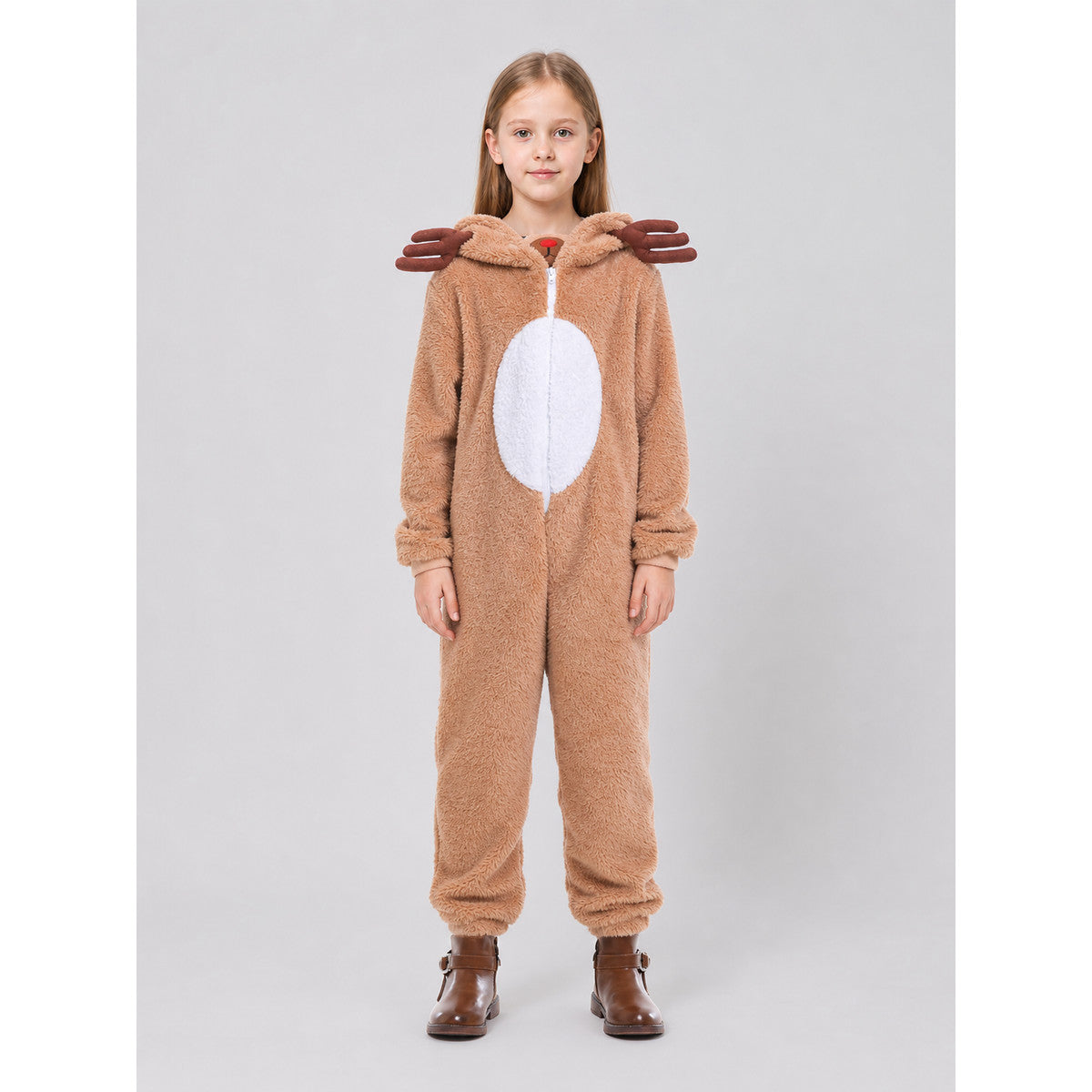 Reindeer costume with hood and zipper