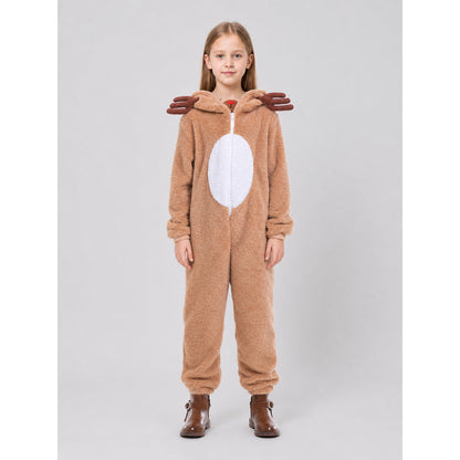 Reindeer costume with hood and zipper