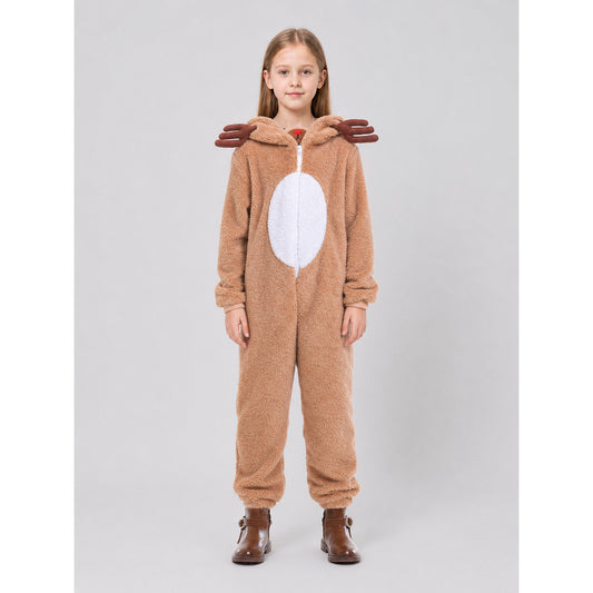 Reindeer costume with hood and zipper