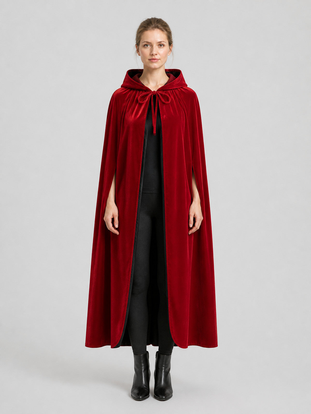 Red Hooded Cape with Lace for Halloween