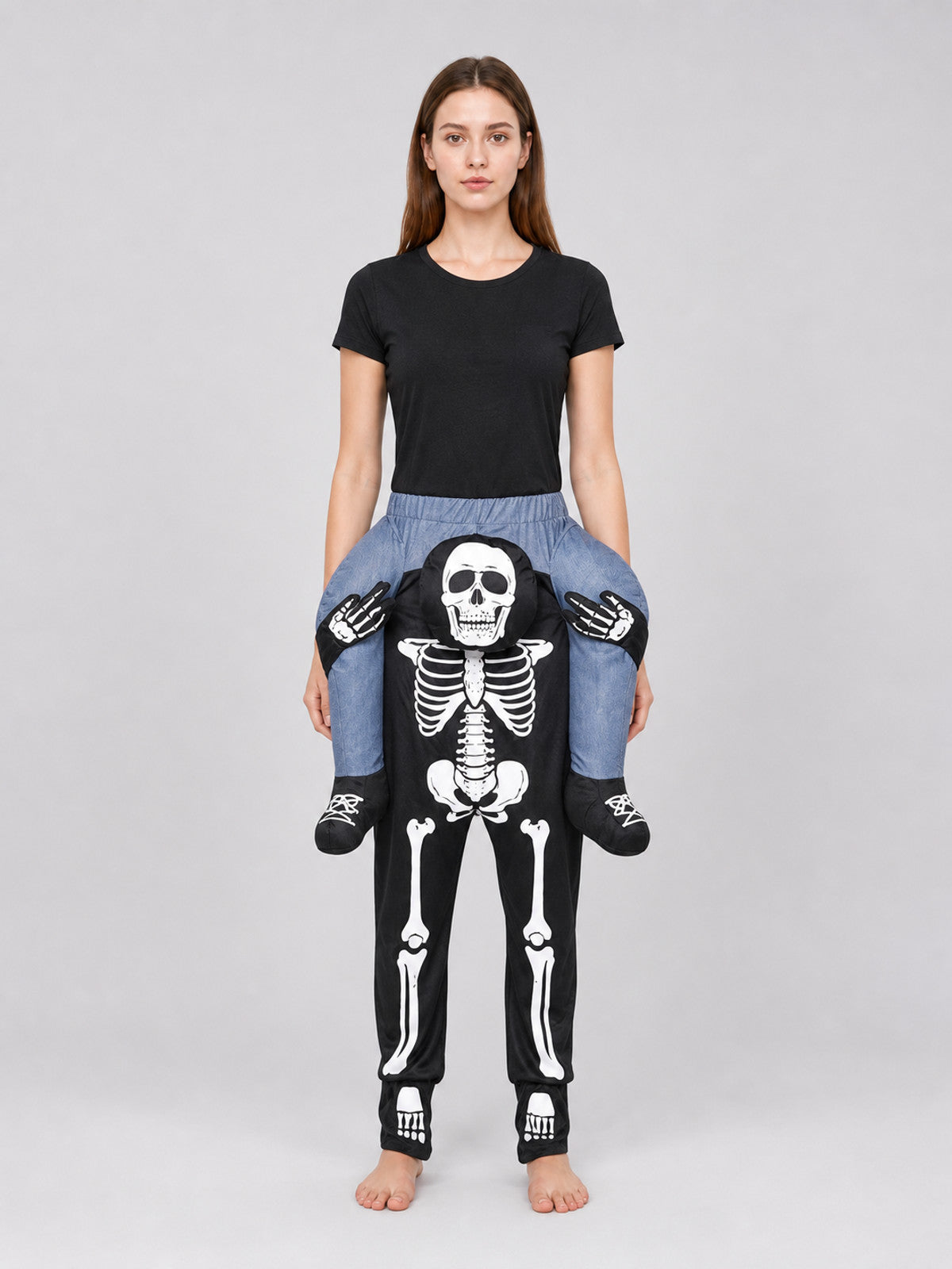 Halloween Skeleton Illusion Costume front view