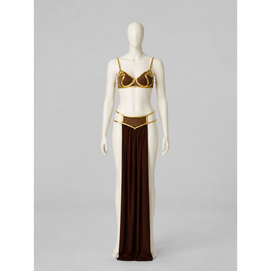 Cleopatra Costume, Gold Embellishments, Open Top, S-XXXL on-model view