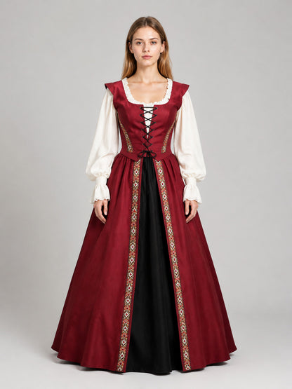 Medieval Dress with Front Lacing on-model view