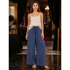 Women's High-Waisted Wide-Leg Pants with Pockets