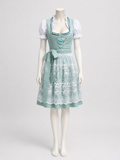 Traditional Bavarian Dress with Corset and Bow on-model view