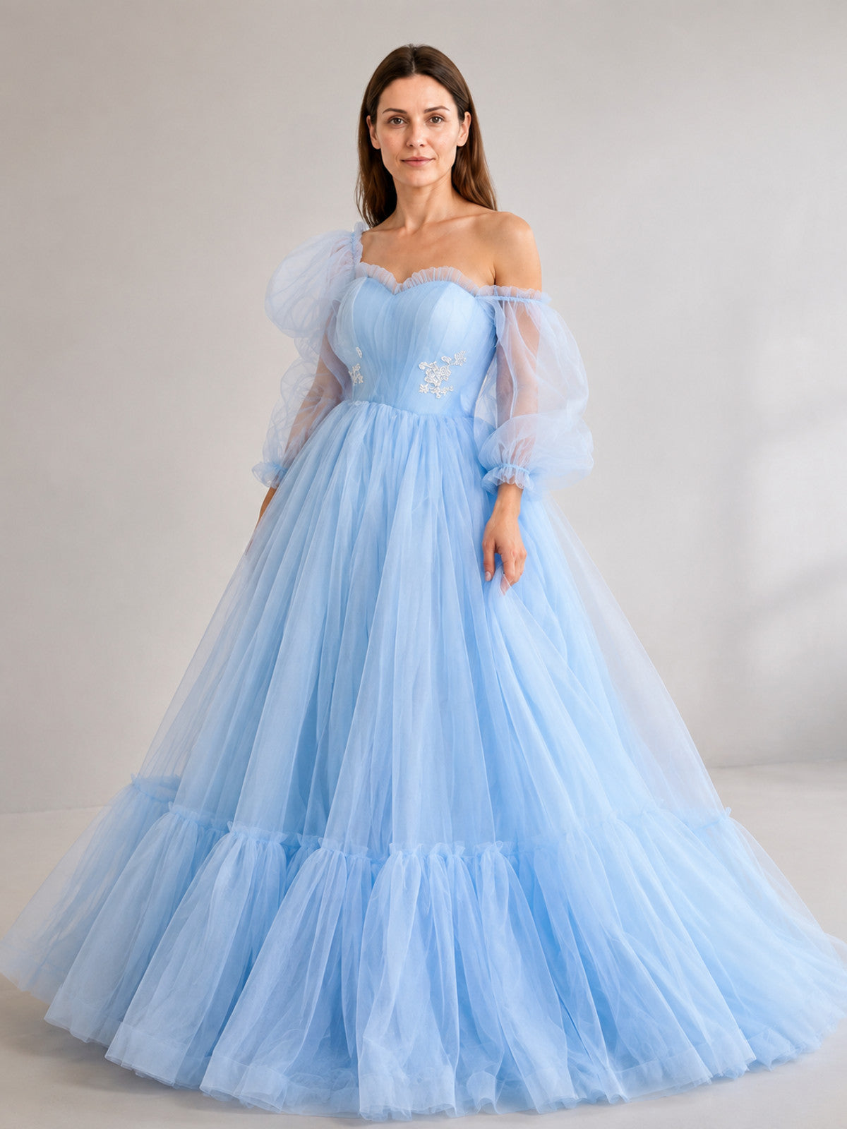 One-Shoulder Wedding Dress with a Full Skirt main product view